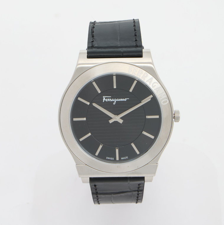 Black Leather Gents Watch - Authentic Retail Product