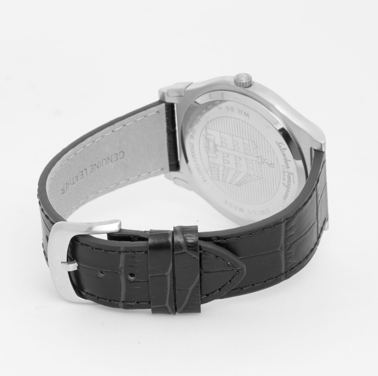 Black Leather Men's Watch - Authentic Retail Product
