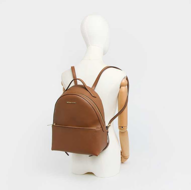 MK Brown Logo Detail Backpack - Authentic Retail Product