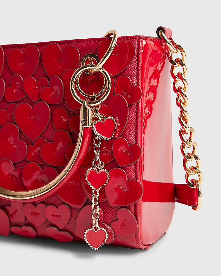 RI Red 3D Heart Tote Bag