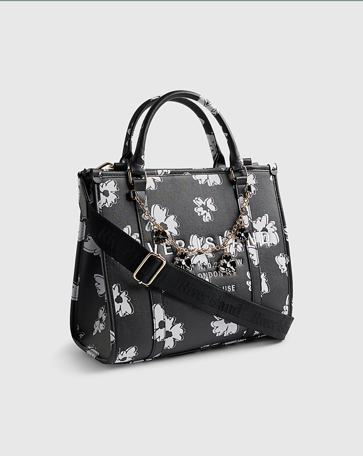 RI Black Daisy Chain Tote Bag
