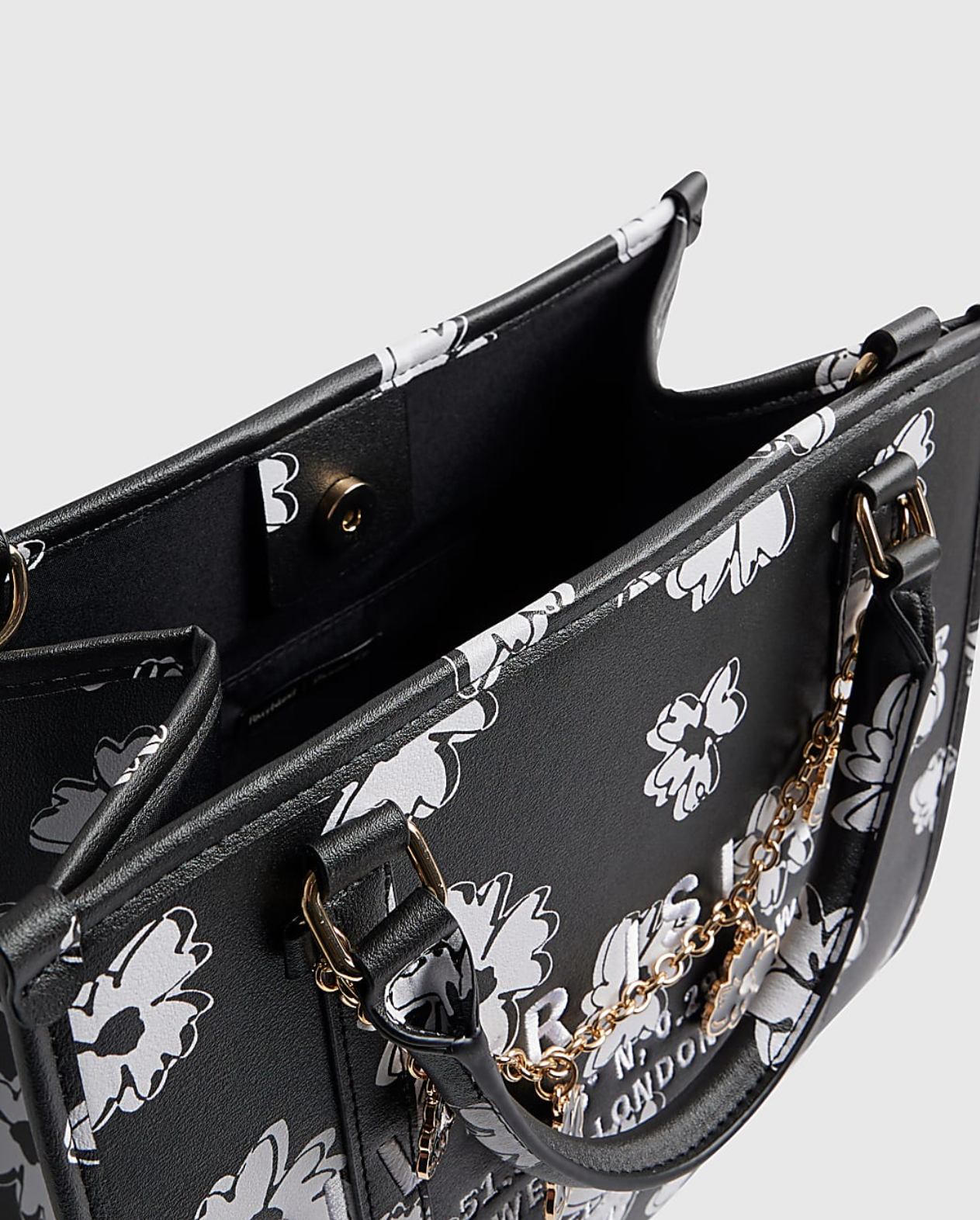 RI Black Daisy Chain Tote Bag