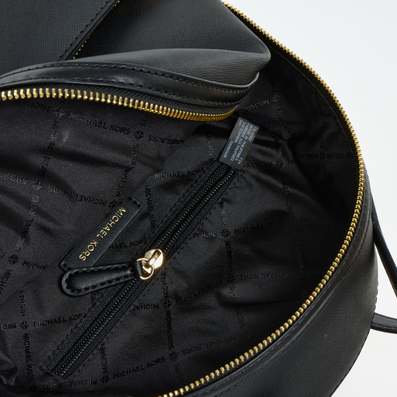 MK Black Logo Detail Backpack - Authentic Retail Product