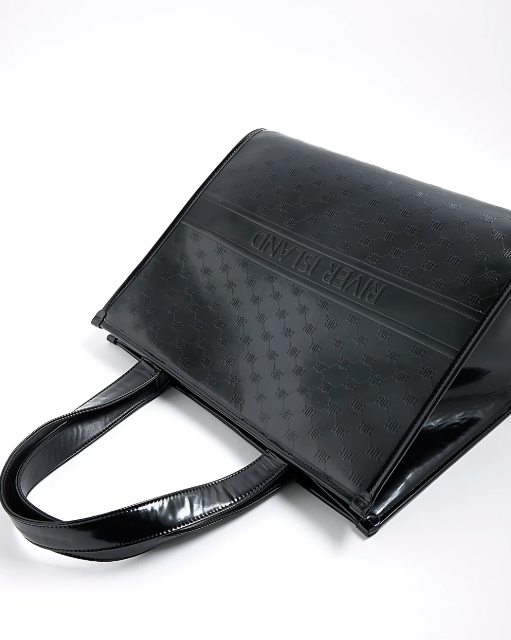 River Island Black Embossed Shopper Bag
