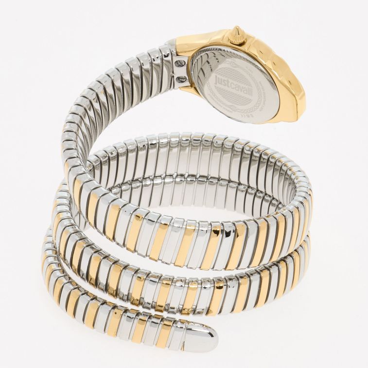 JC Stainless Steel Two Tone Snake Wrap Watch