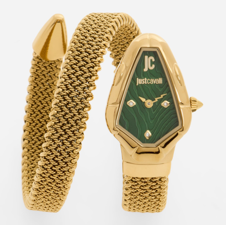 Just Cavalli Gold Tone Wrap Watch- Authentic Retail Product