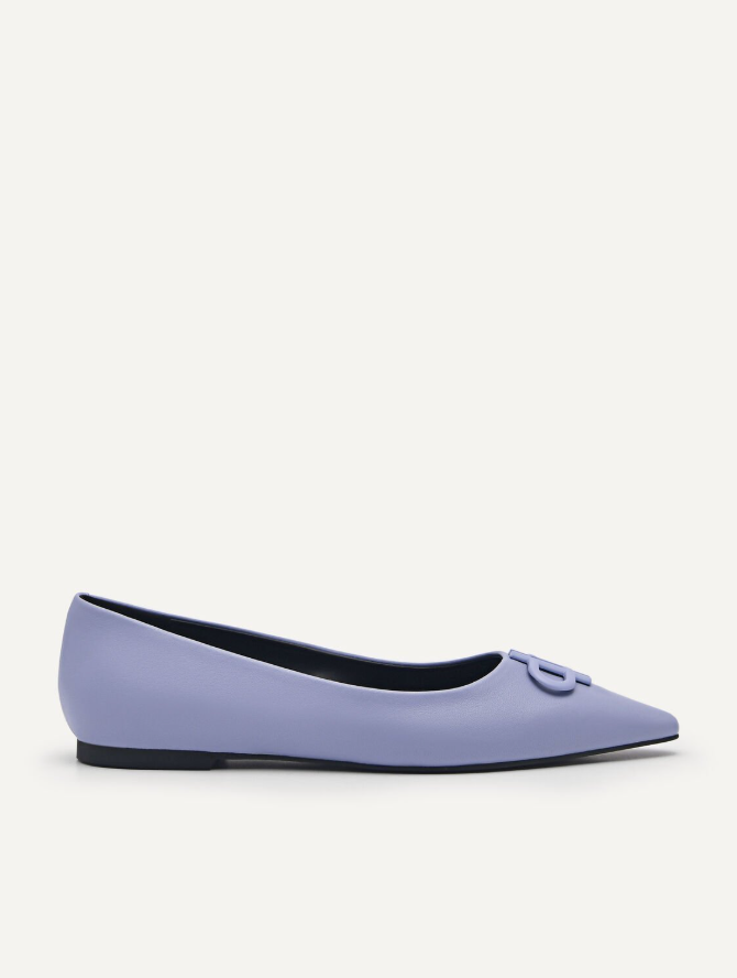 PEDRO Leather Flat Court Shoes