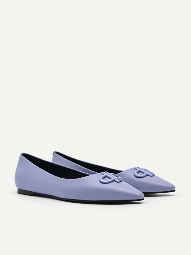 PEDRO Leather Flat Court Shoes
