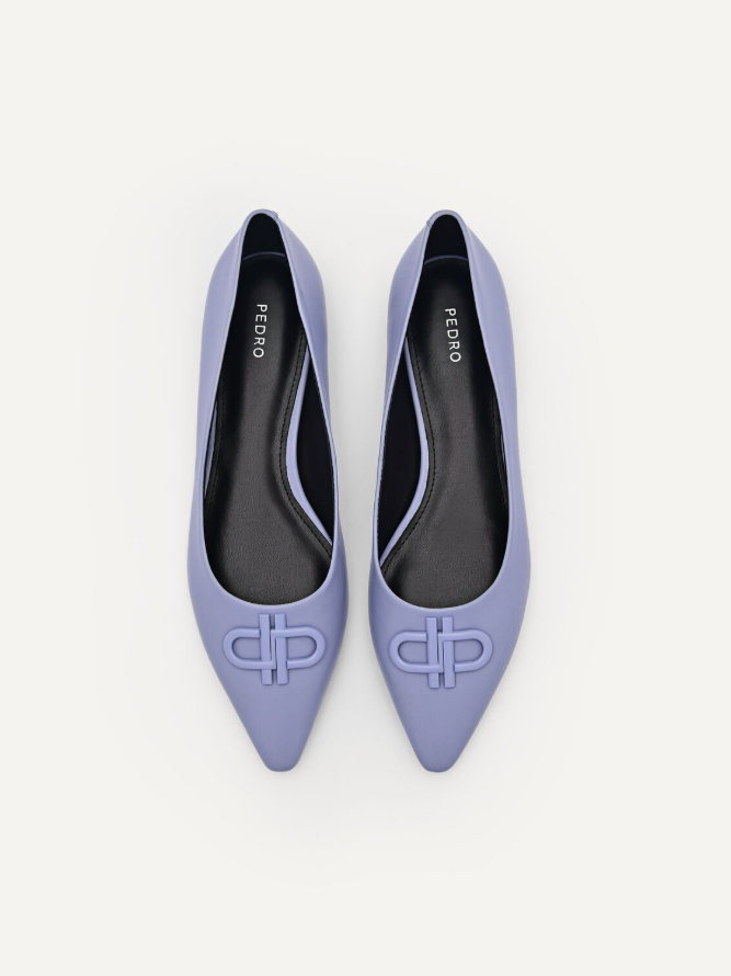 PEDRO Leather Flat Court Shoes