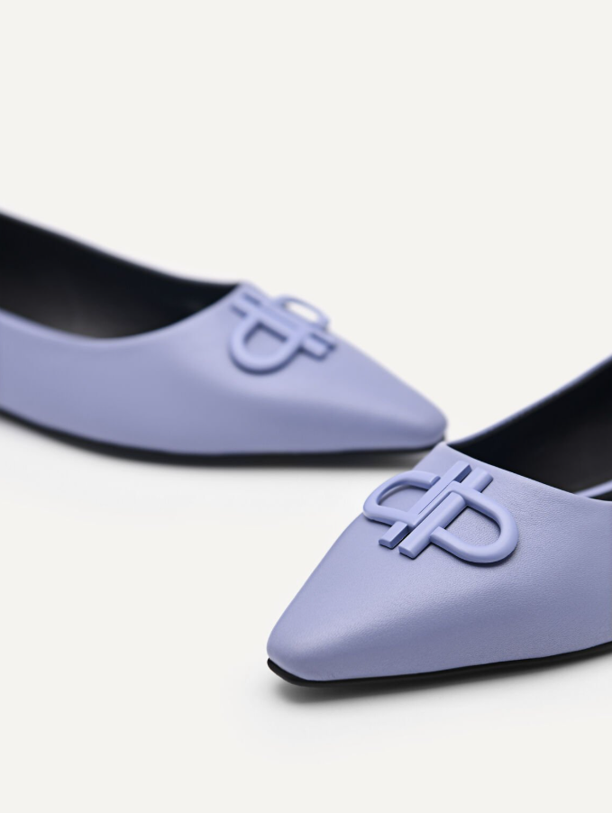 PEDRO Leather Flat Court Shoes