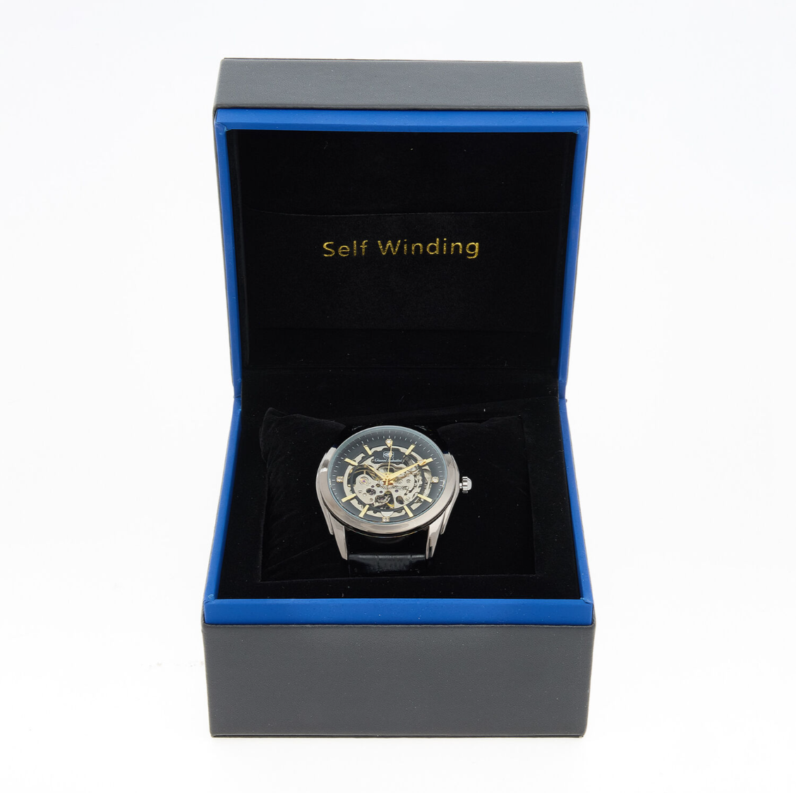 Black Leather Self Winding Watch