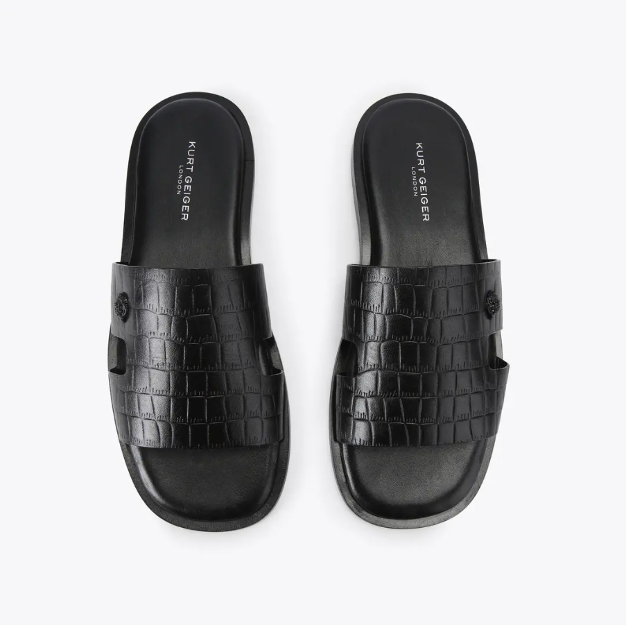 KG Slide Black Croc Sandal for Men- Authentic Retail Product