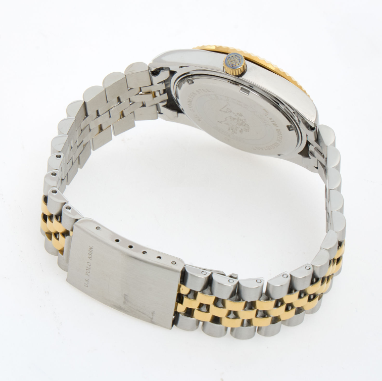 US Polo Assn  Silver Tone & Gold Tone Stainless Steel Watch - Authentic Retail Product