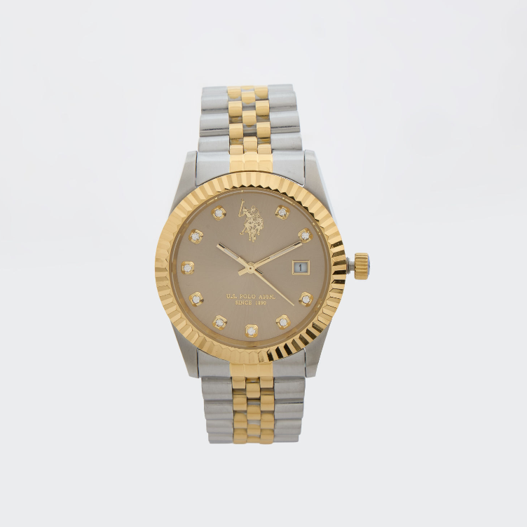 US Polo Assn Silver Tone & Gold Tone  Watch - Authentic Retail Product