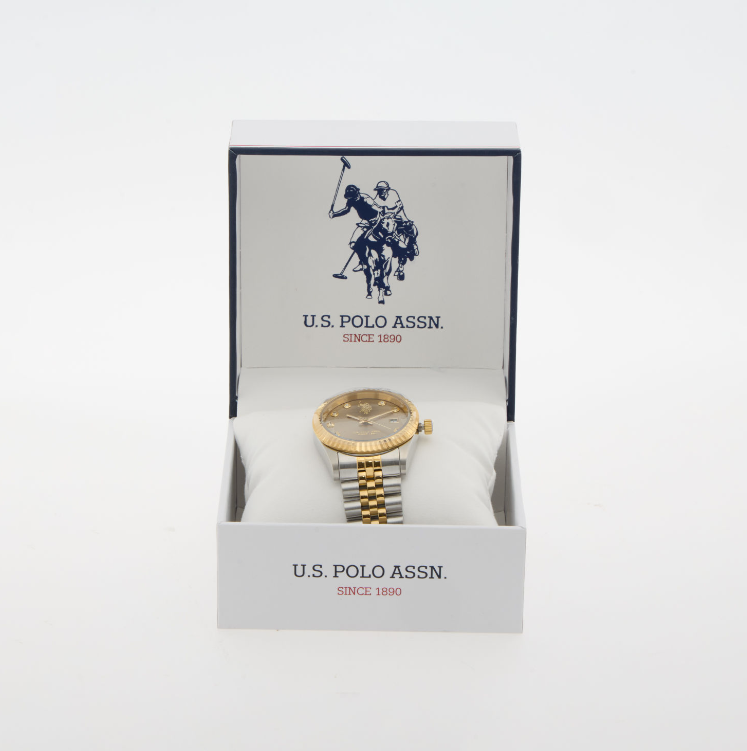 US Polo Assn Silver Tone & Gold Tone  Watch - Authentic Retail Product