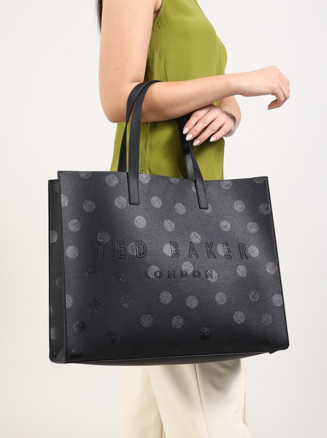 Ted Baker XL Shopper Bag in Polka Dot Black