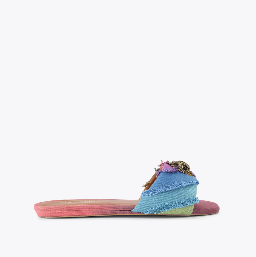 Kurt Geiger KG Denim Flat Sandal -Authentic Retail Product
