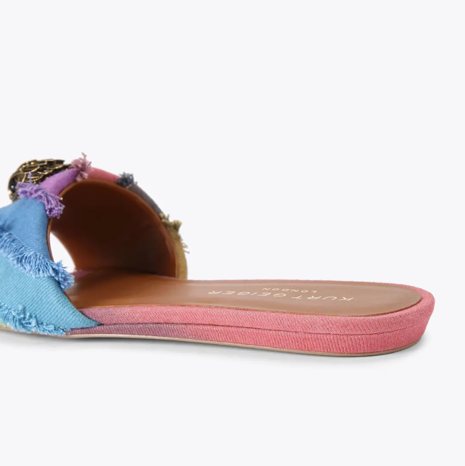 Kurt Geiger KG Denim Flat Sandal -Authentic Retail Product