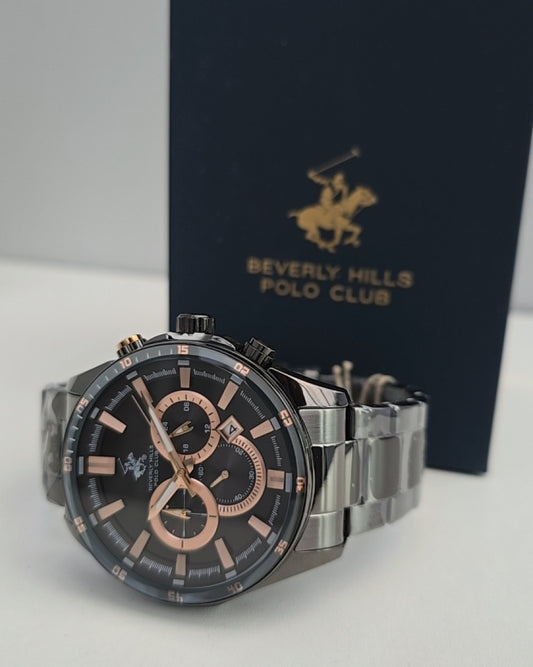 Black x Rose Gold Chronograph Bracelet Analog Watch