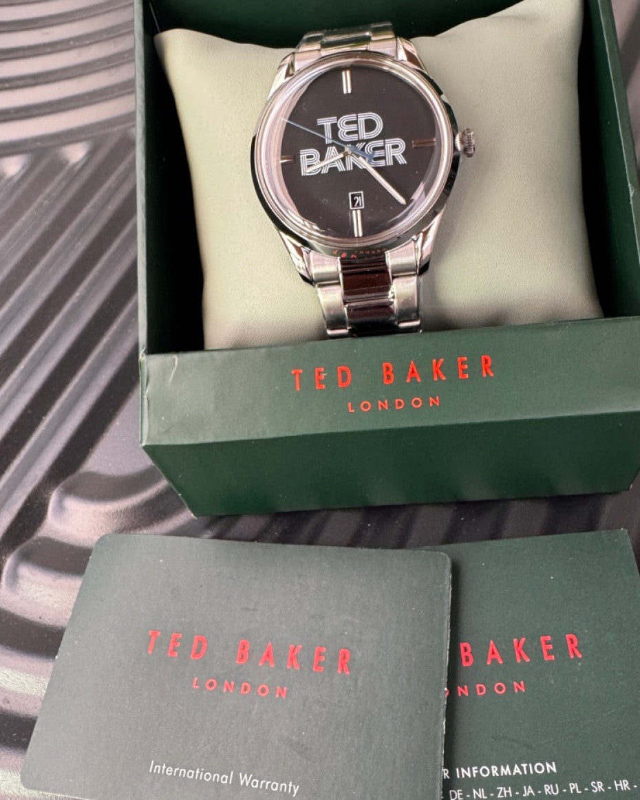 Ted Baker Stainless Steel Bracelet Black Dial Watch