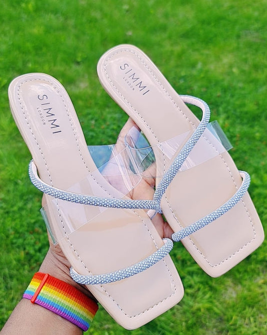 Embellished Cross Strap Sandal