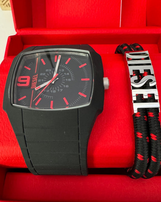 DIESEL Watch & Bracelet Set