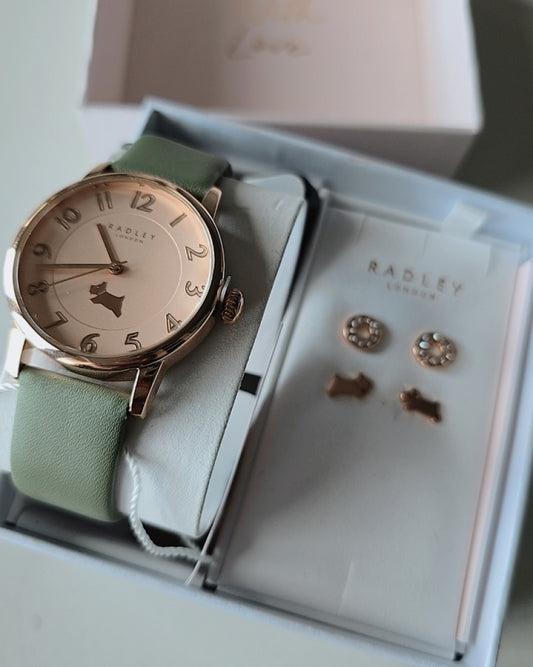 Radley Ladies Leather Strap Watch and Earring Set