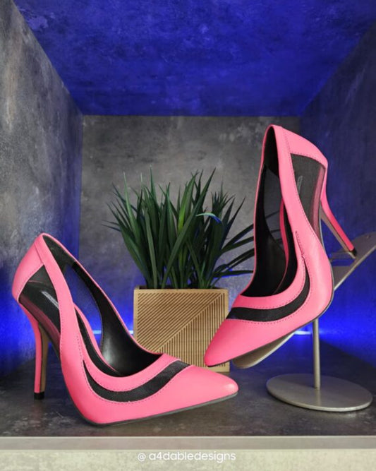 Mesh cut out heels