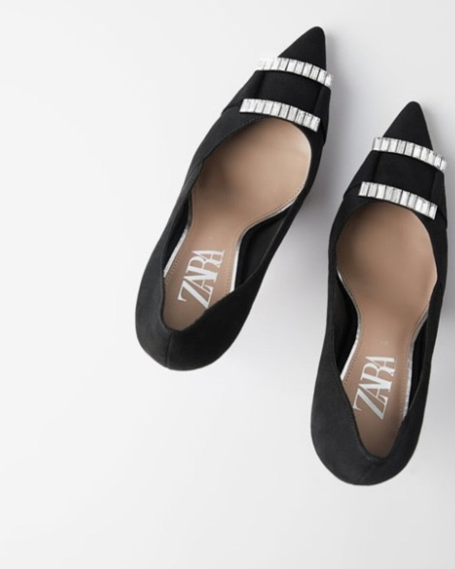 Silver Embellished Zara Heel