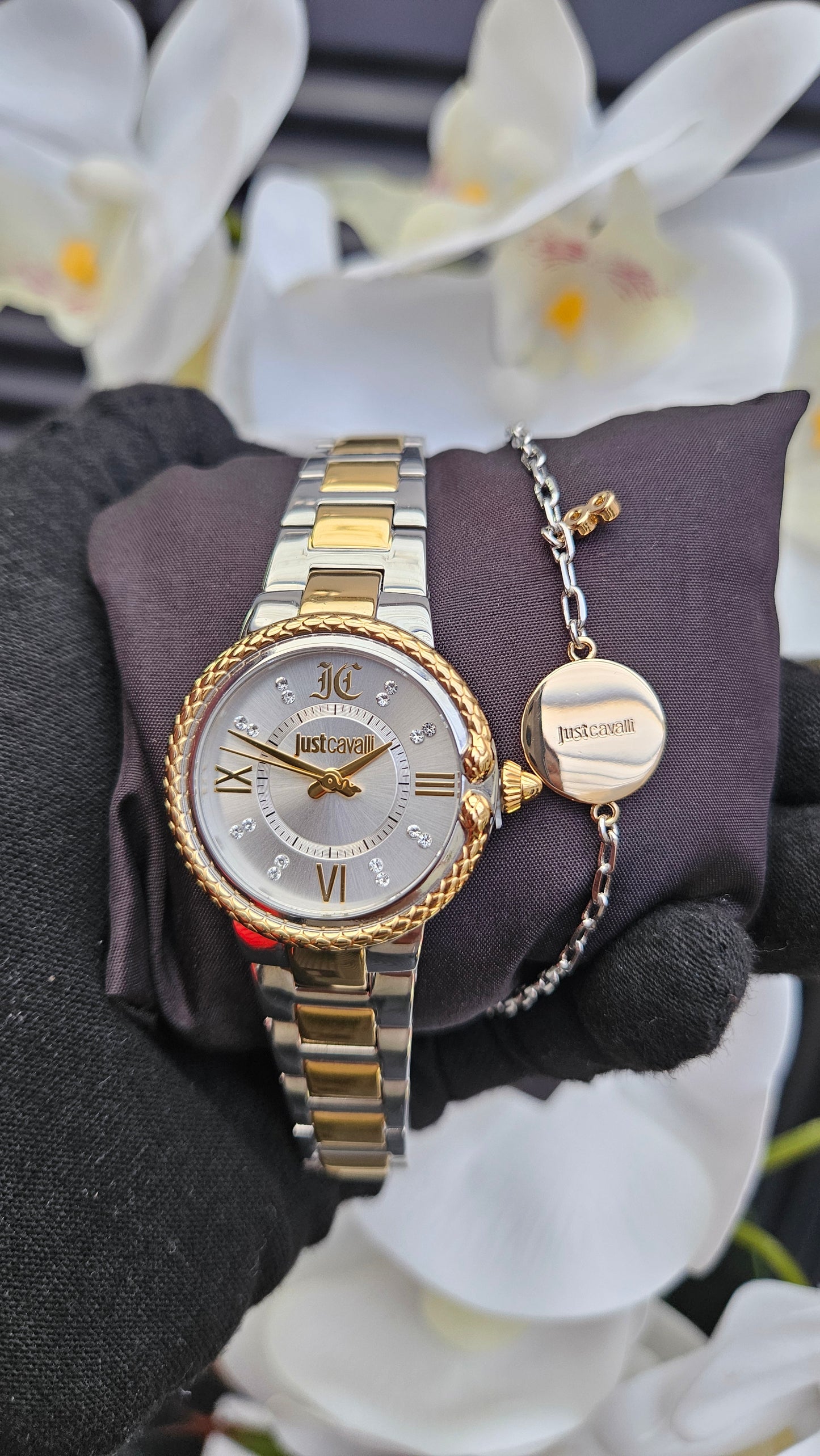 J.C Dual Tone Watch & Bracelet Set