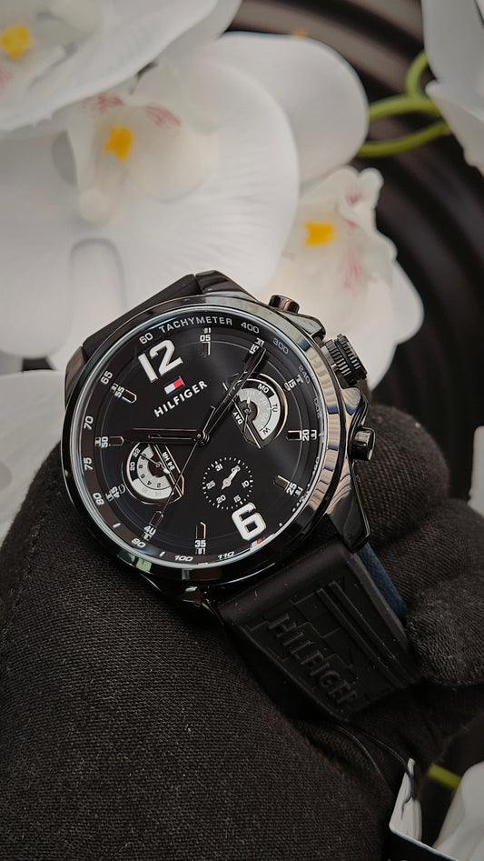 Tommy Hilfiger Black Tone Silicone Strap Watch - Authentic Retail Product