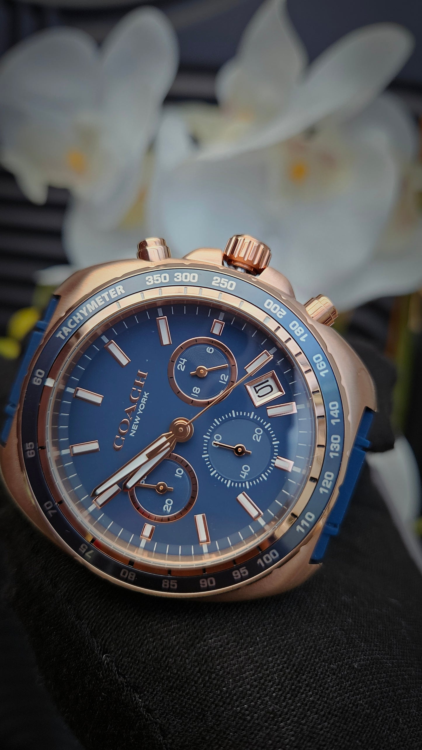 Blue Silicone 44mm Watch