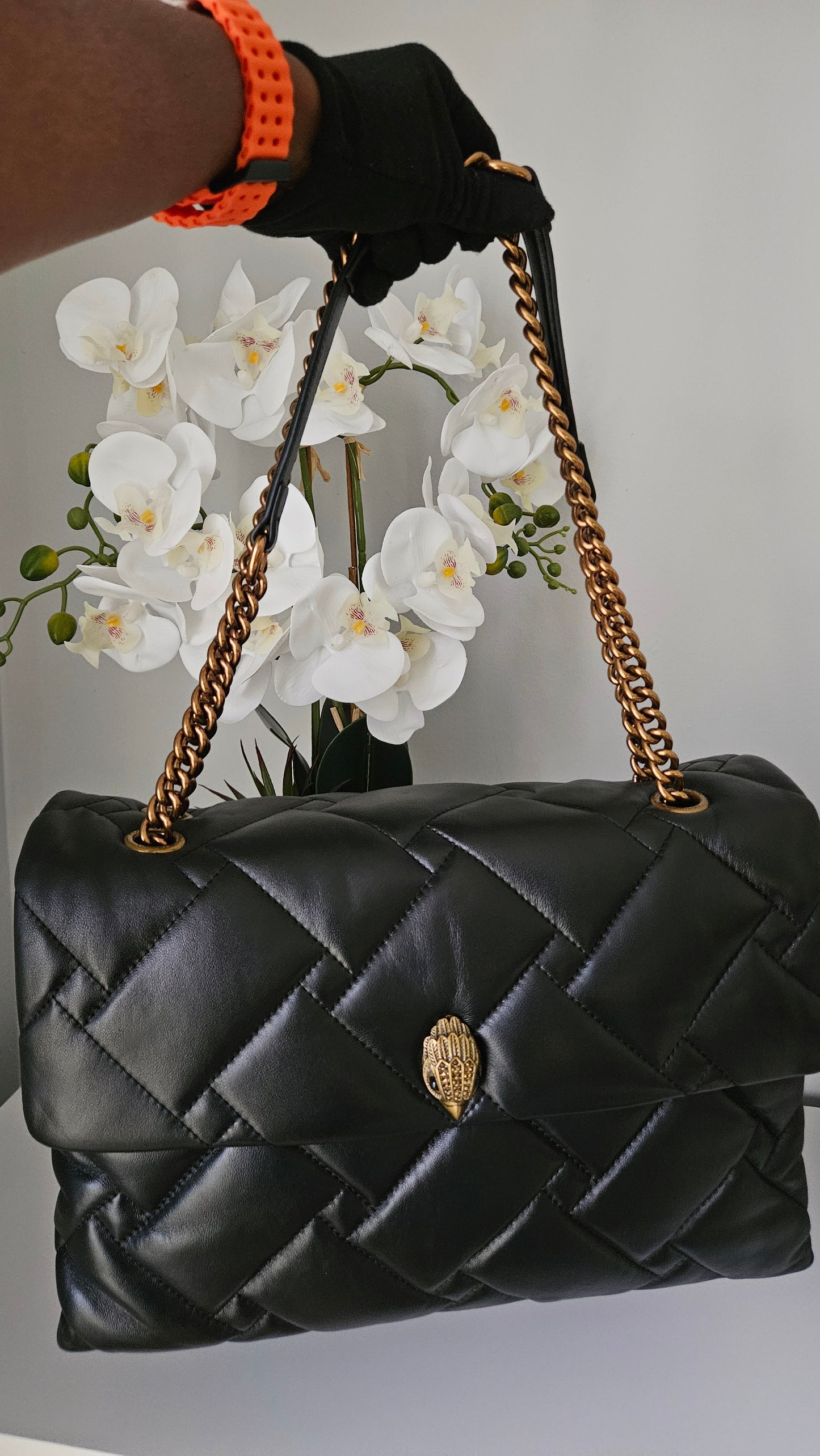 Kurt Geiger KG XXL Leather Bag in Black -Authentic Retail Product
