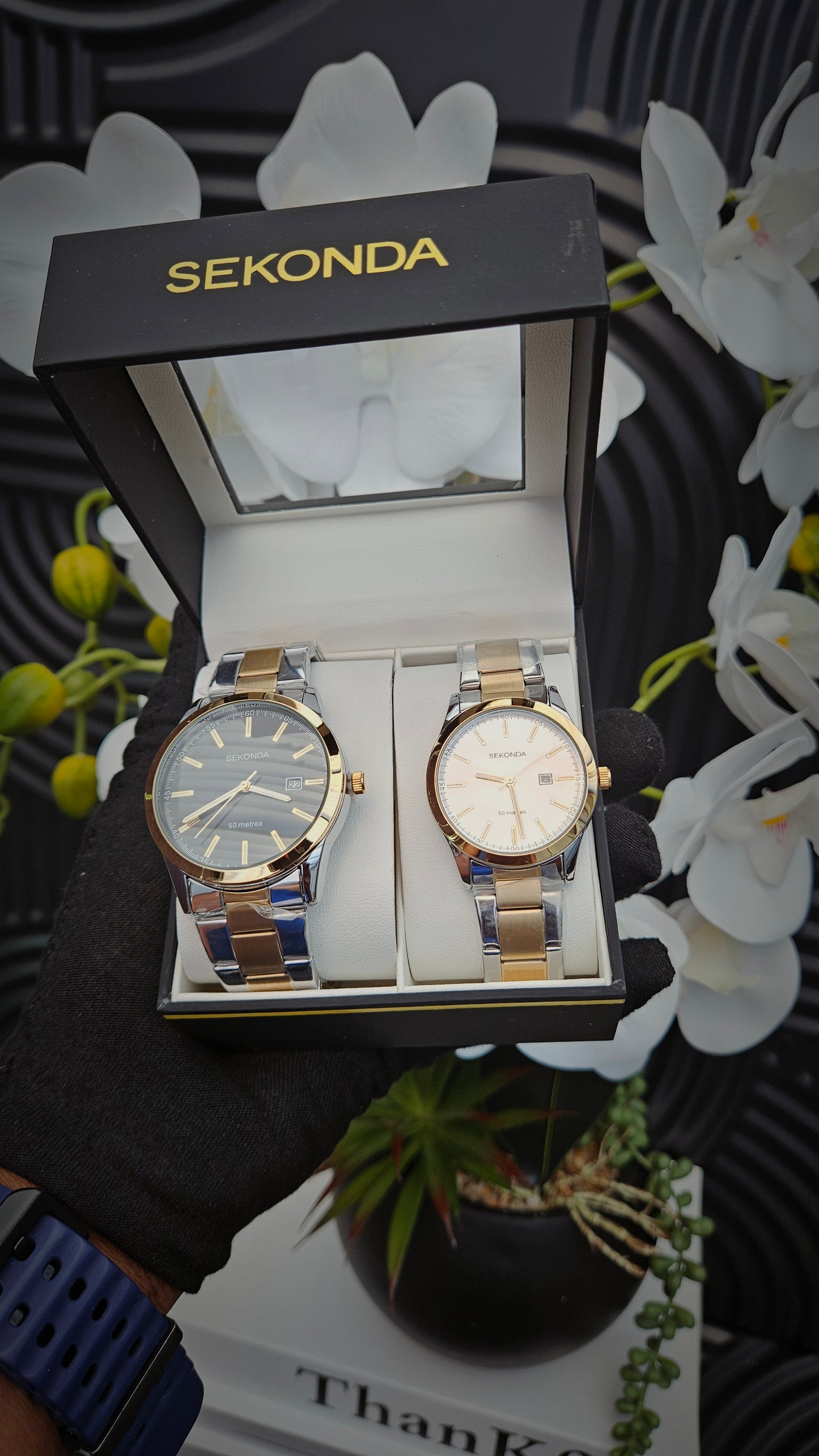 Sekonda His/Hers Two Tone Stainless Steel Bracelet Watch Gift Set