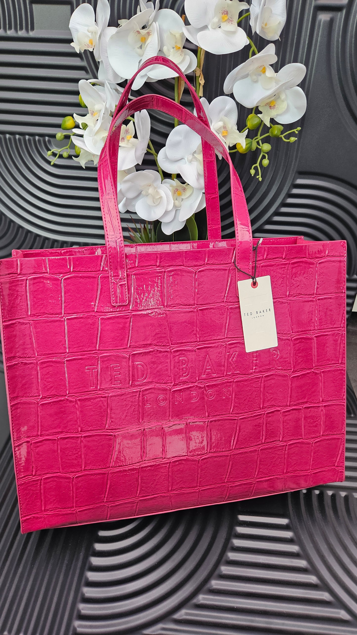 Ted Baker Croc Effect XL Icon Bag in Pink
