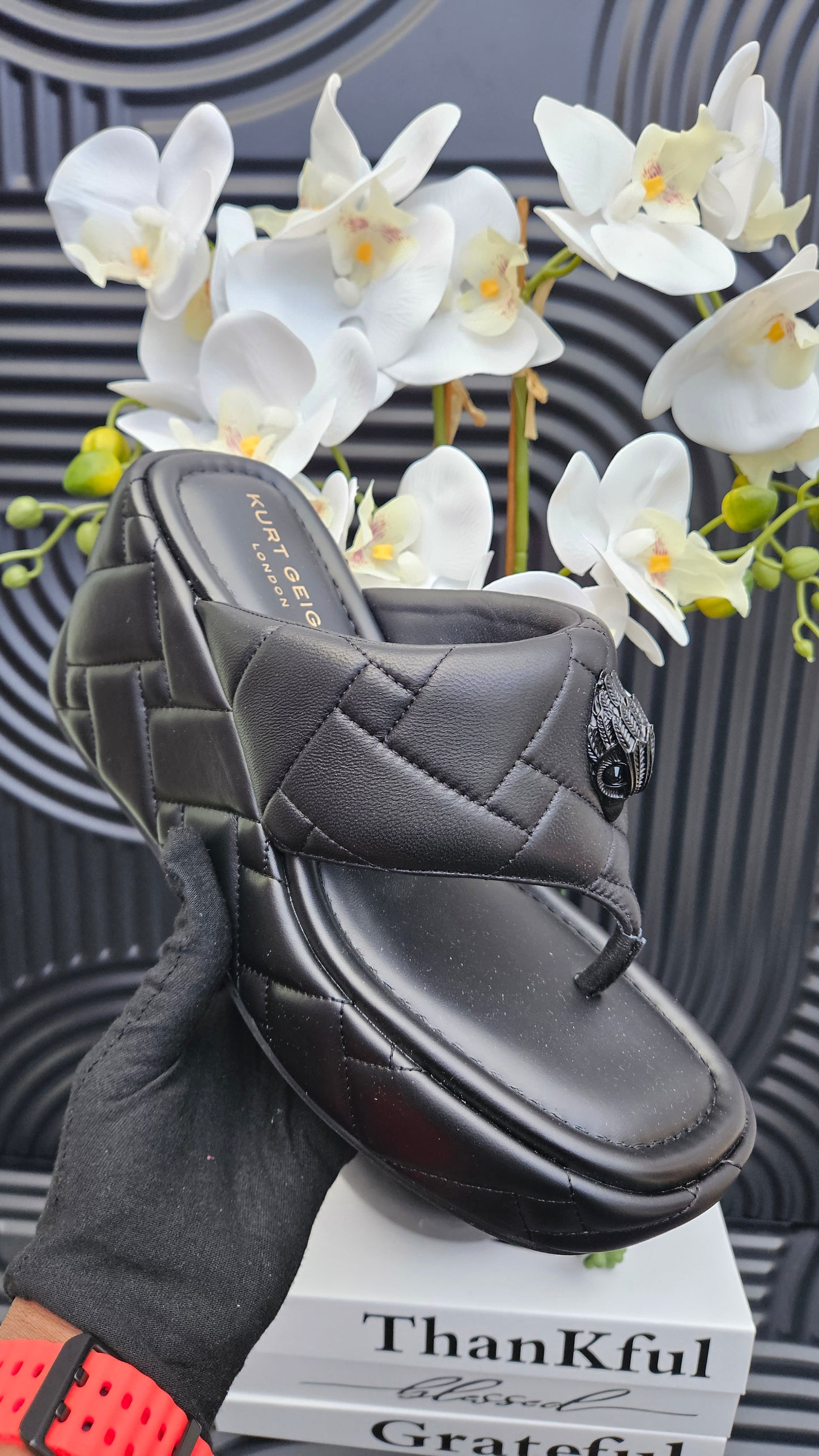 Kurt Geiger KG Wedge Sandal in Black