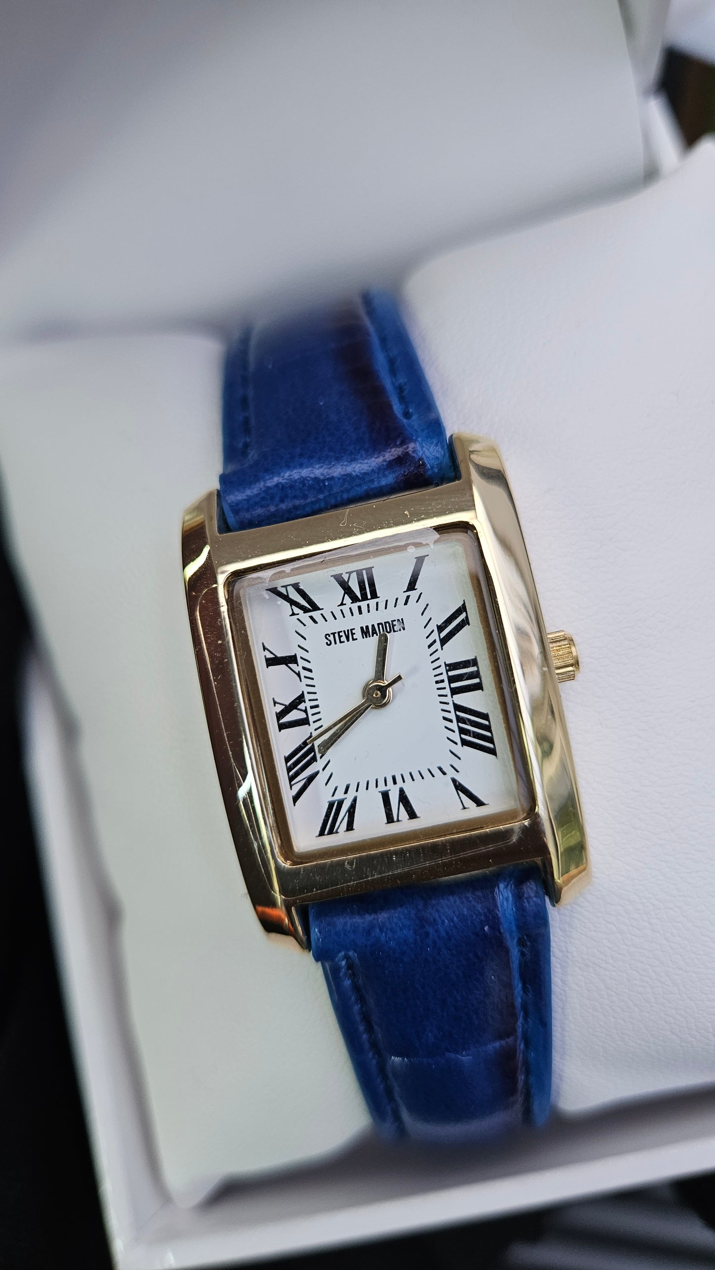 Steve Madden Blue Leather Strap Watch