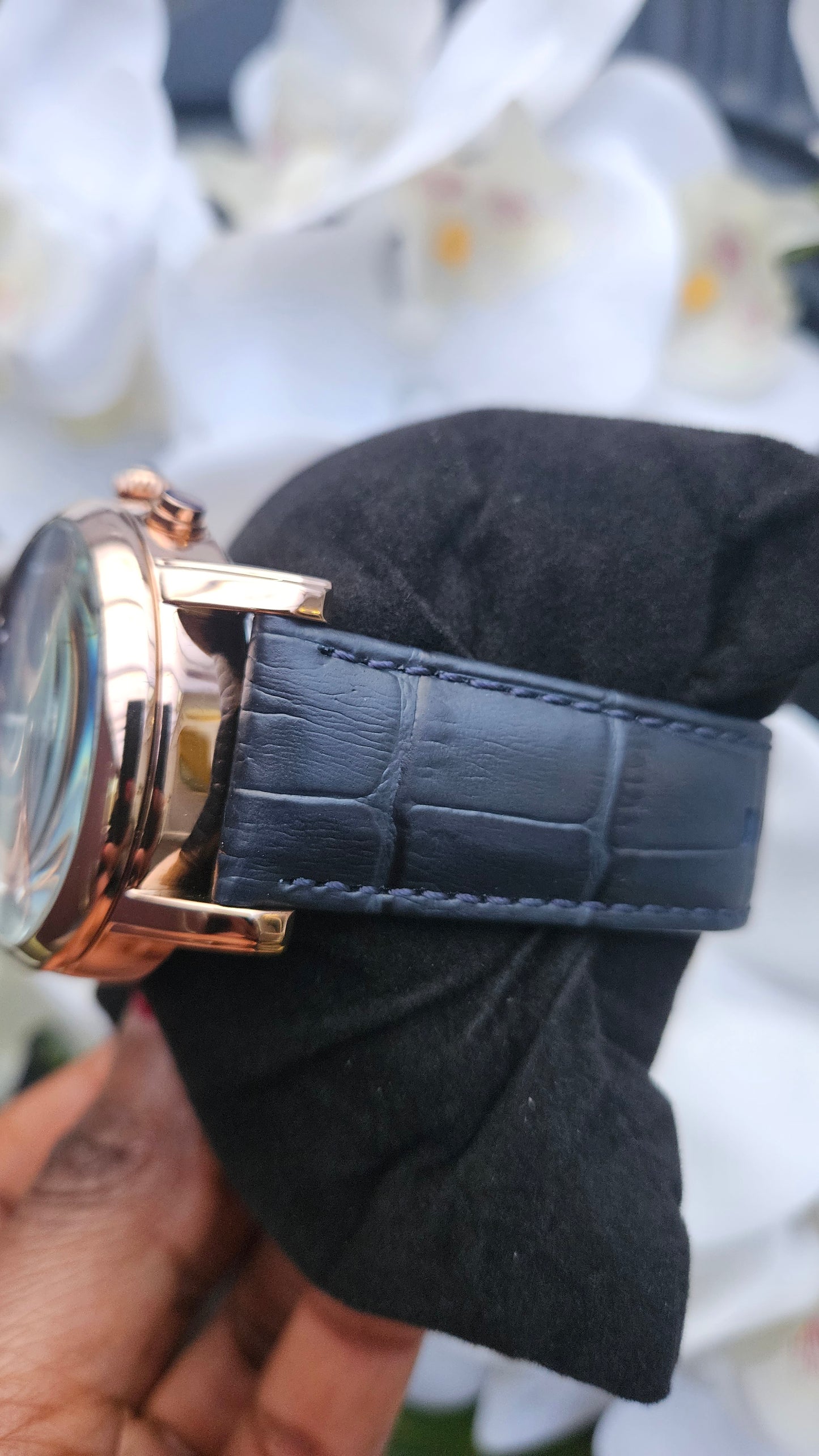 Thomas Tompion Blue Leather Automatic Watch -Authentic Retail Product