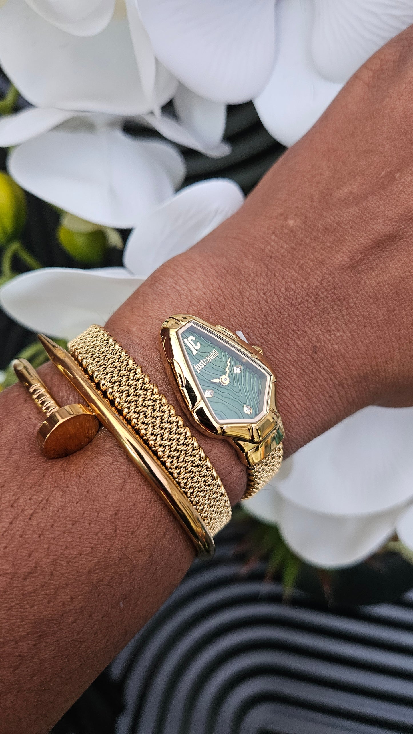 Just Cavalli Gold Tone Wrap Watch- Authentic Retail Product