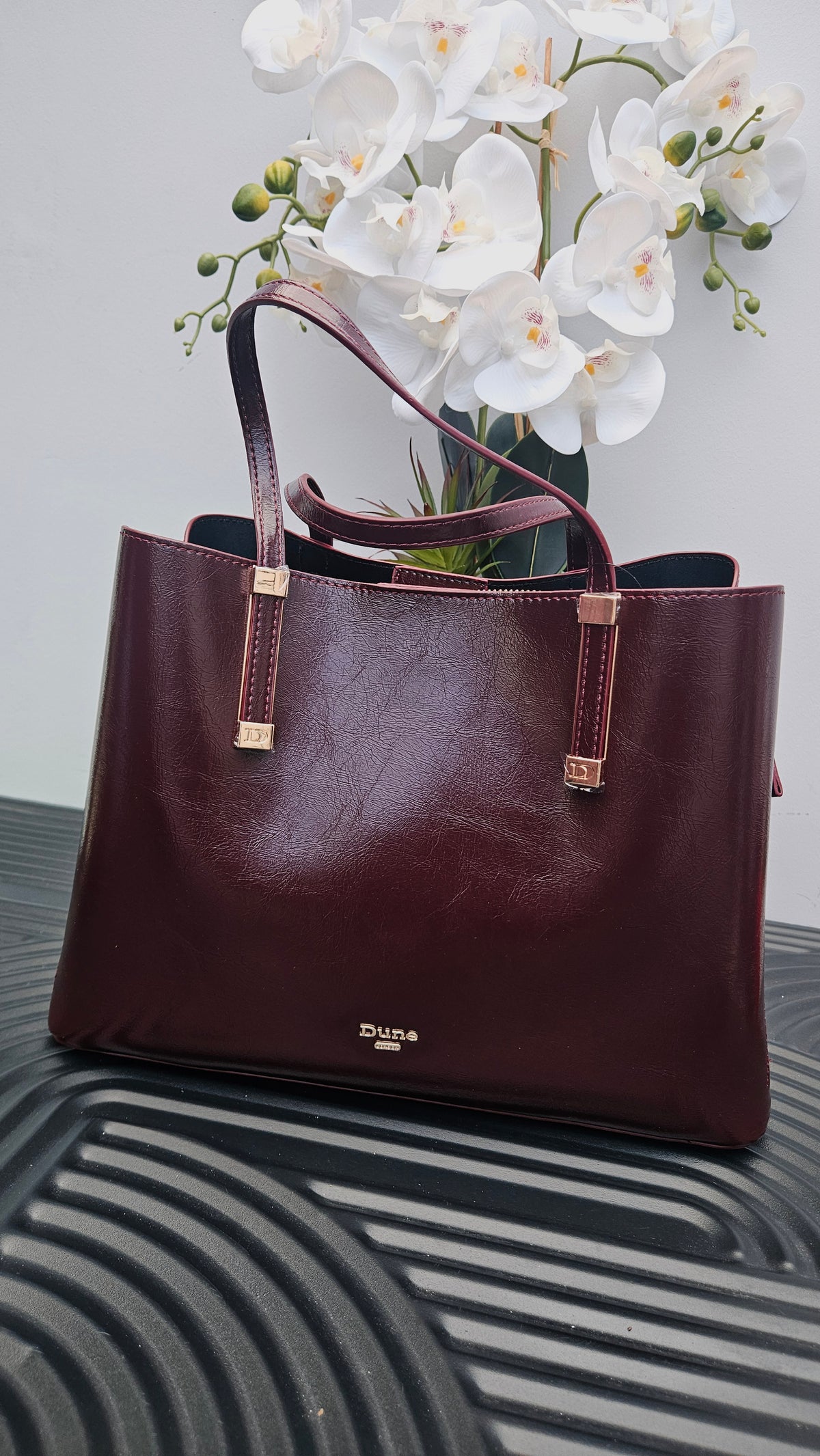 DUNE Burgundy Shoulder Bag with Long Strap