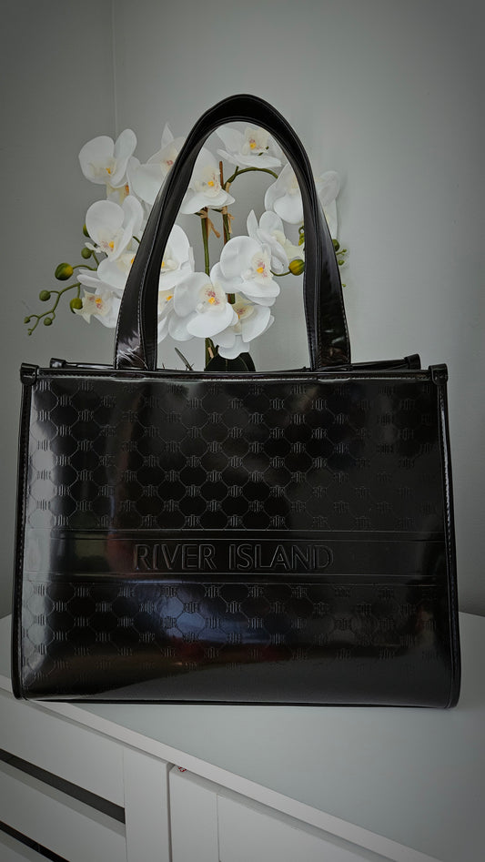 River Island Black Embossed Shopper Bag
