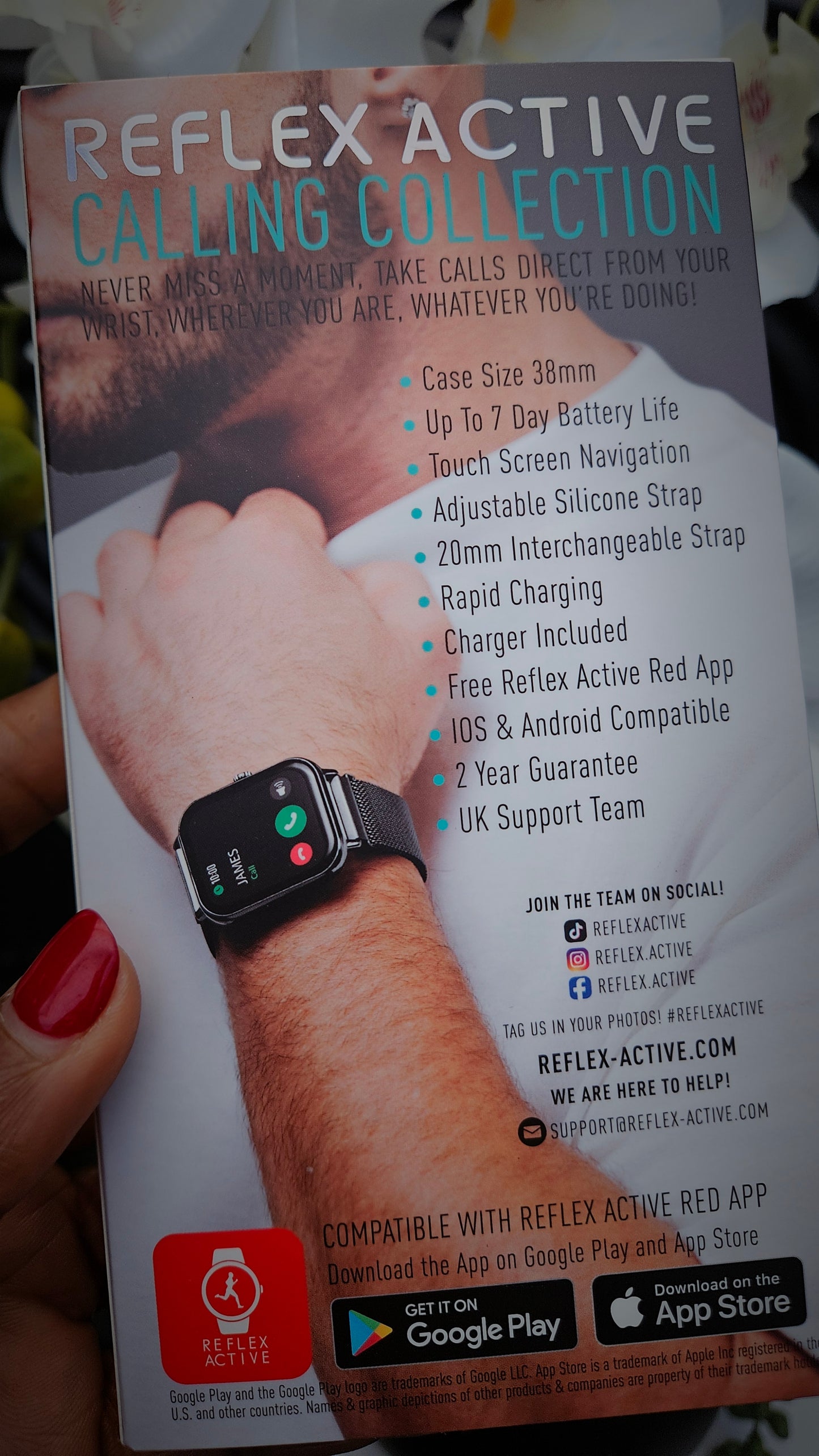 R.A  Black Mesh Bracelet Smart watch