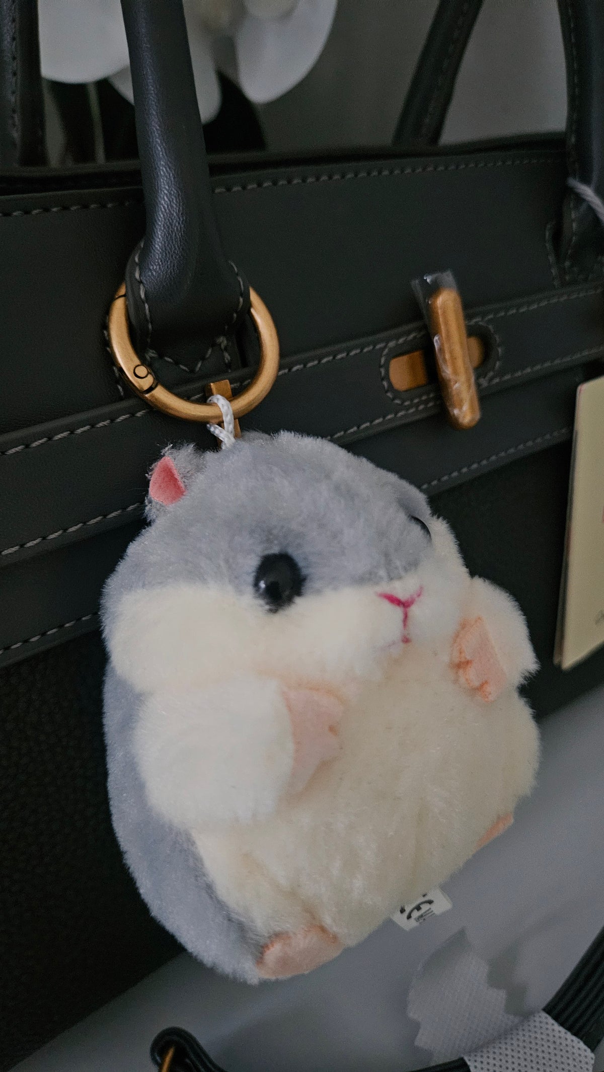 BESSIE Grey handbag with Long Strap