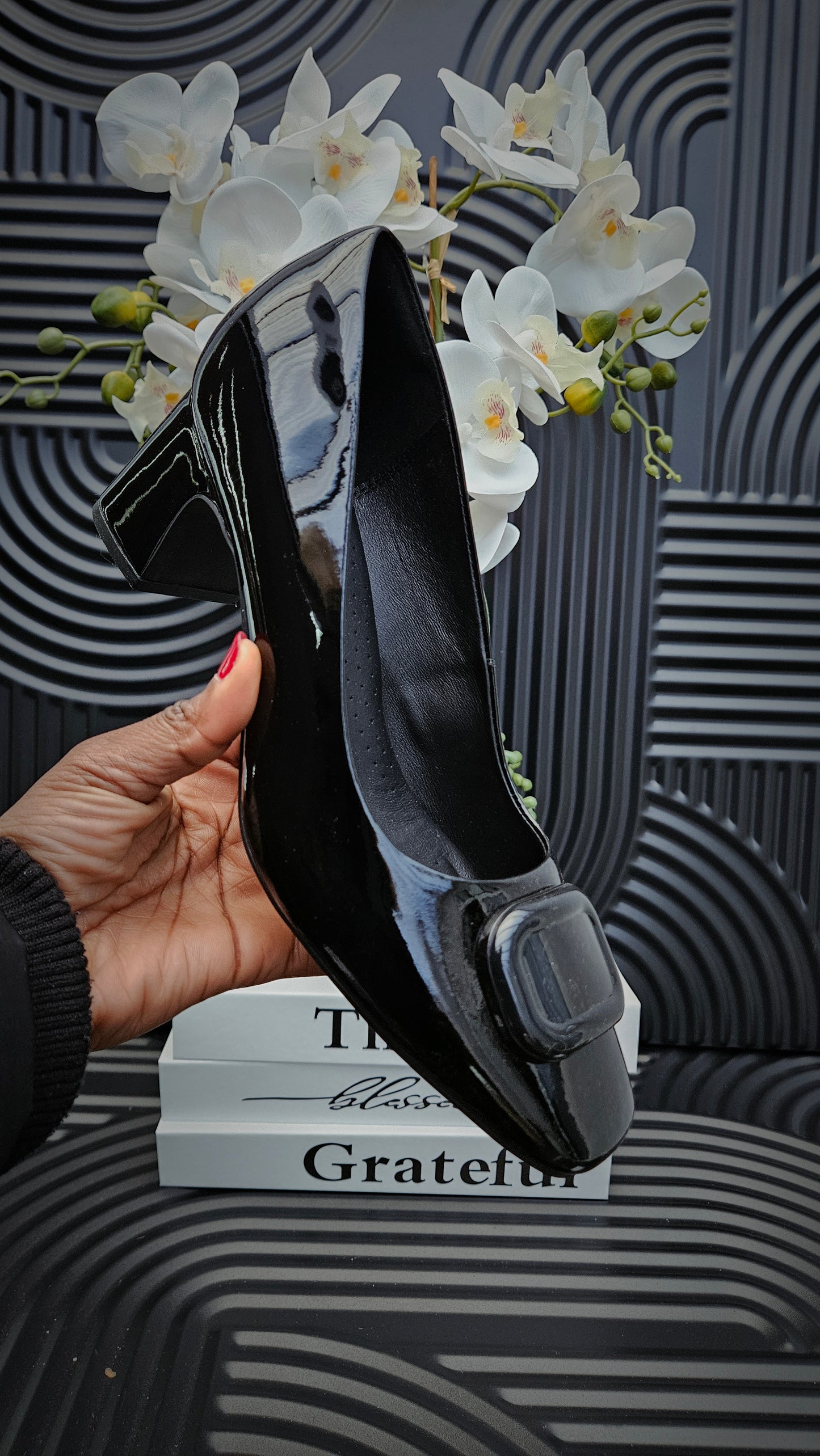 Black Block heel Shoes for Ladies