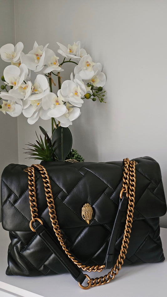 Kurt Geiger KG XXL Leather Bag in Black -Authentic Retail Product