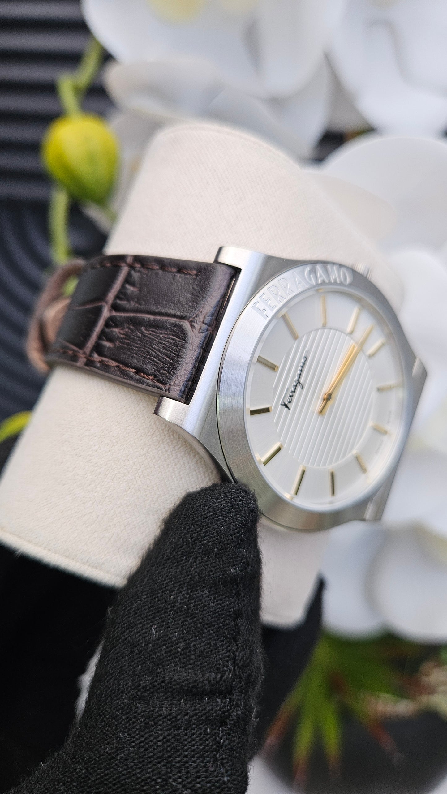 Dark Brown Leather Gents Watch - Authentic Retail Product