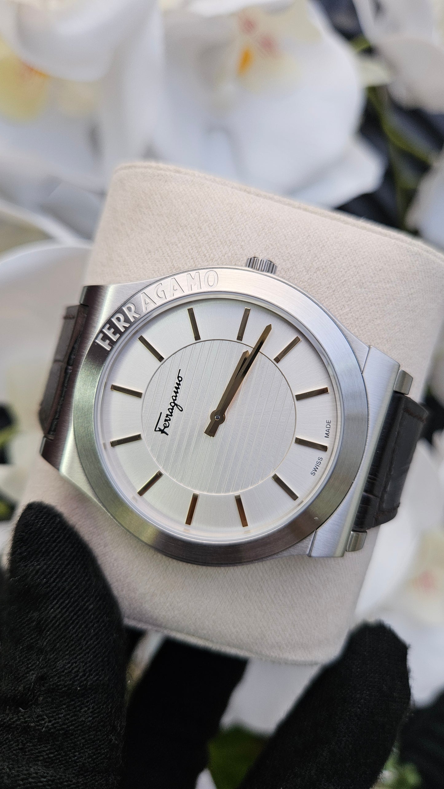 Dark Brown Leather Gents Watch - Authentic Retail Product