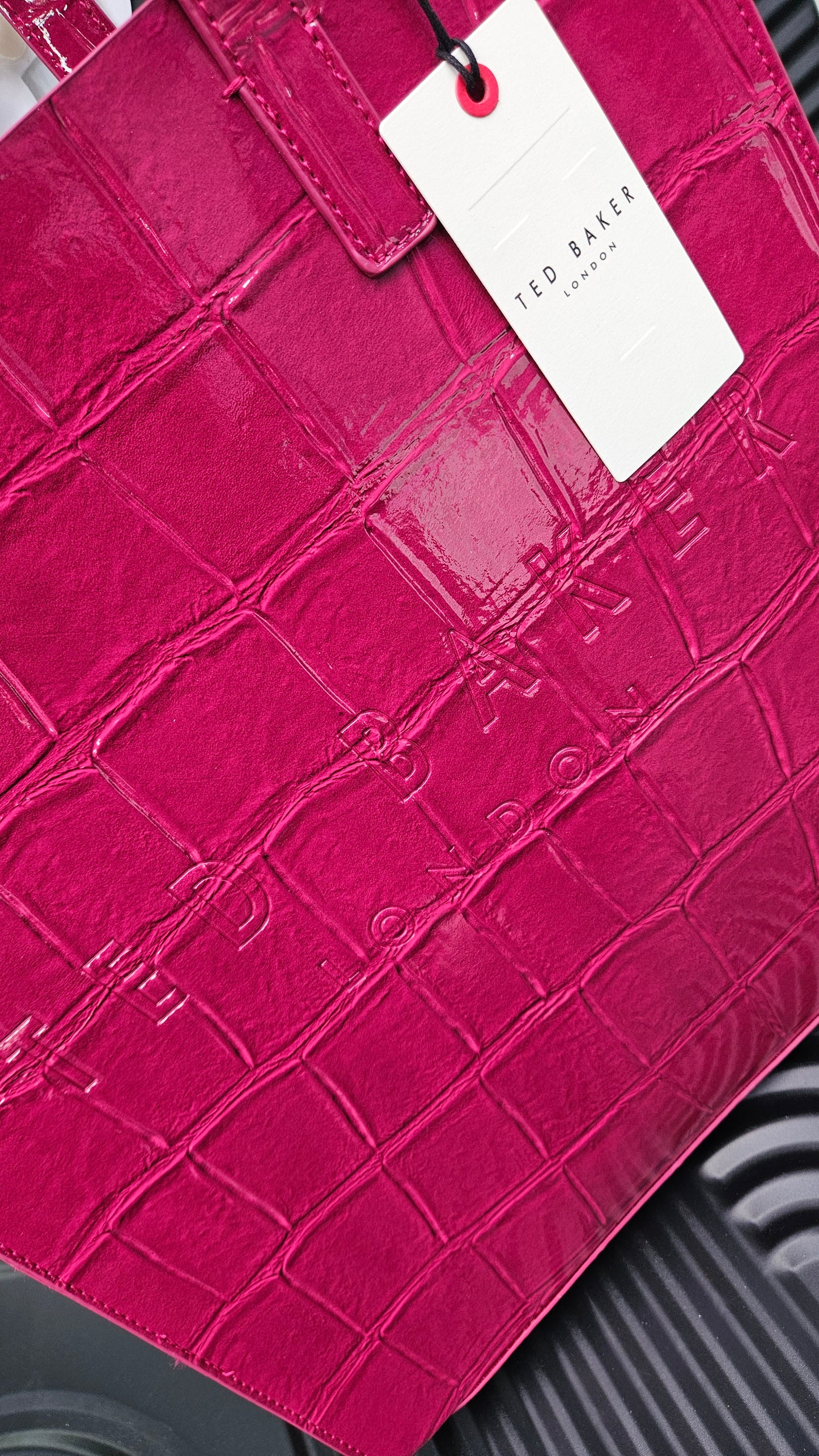 Ted Baker Croc Effect Medium/ Large Icon Bag in Pink