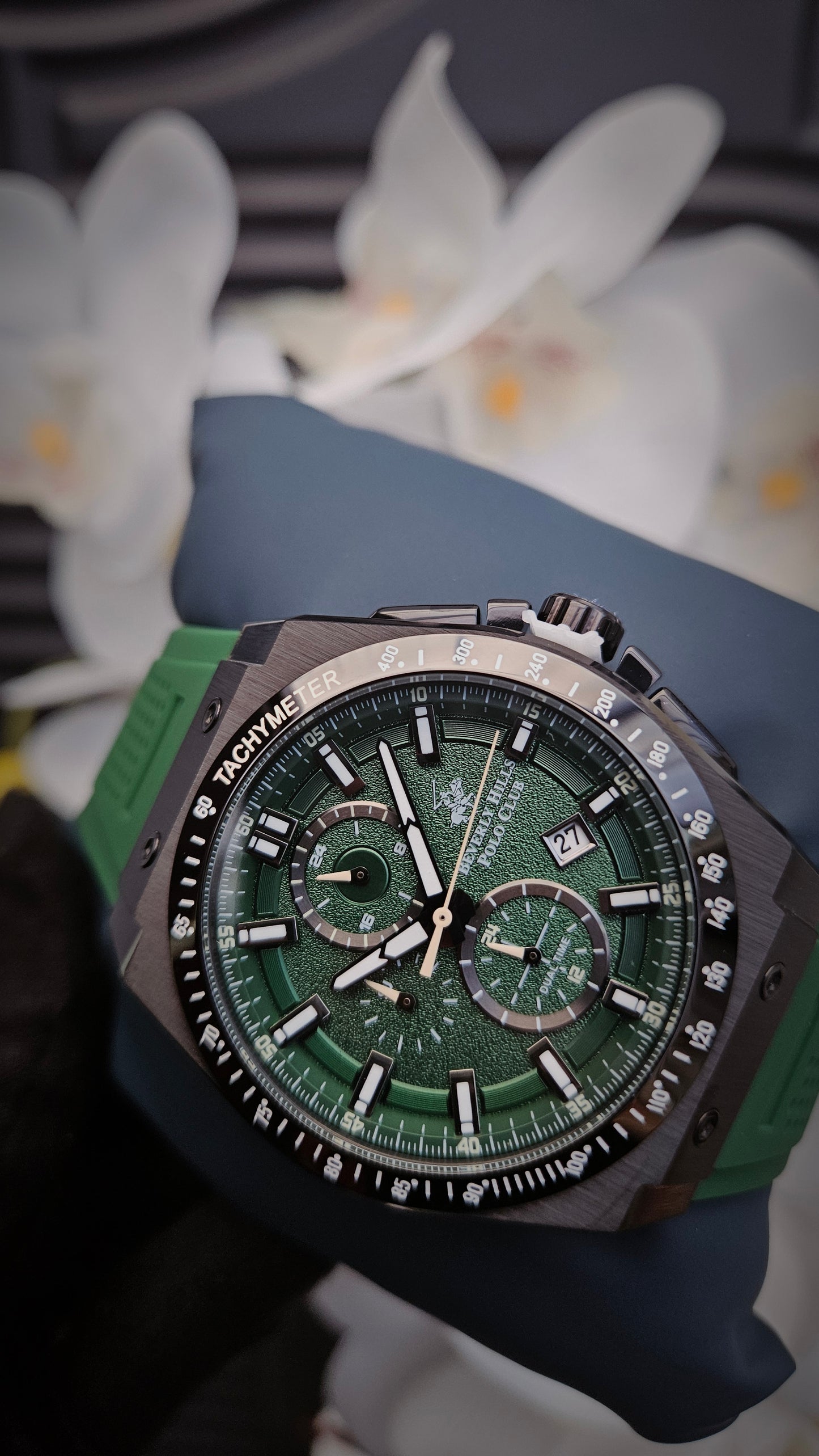 Beverly Hills Polo Club Green Silicon Strap Watch -Authentic Retail Product