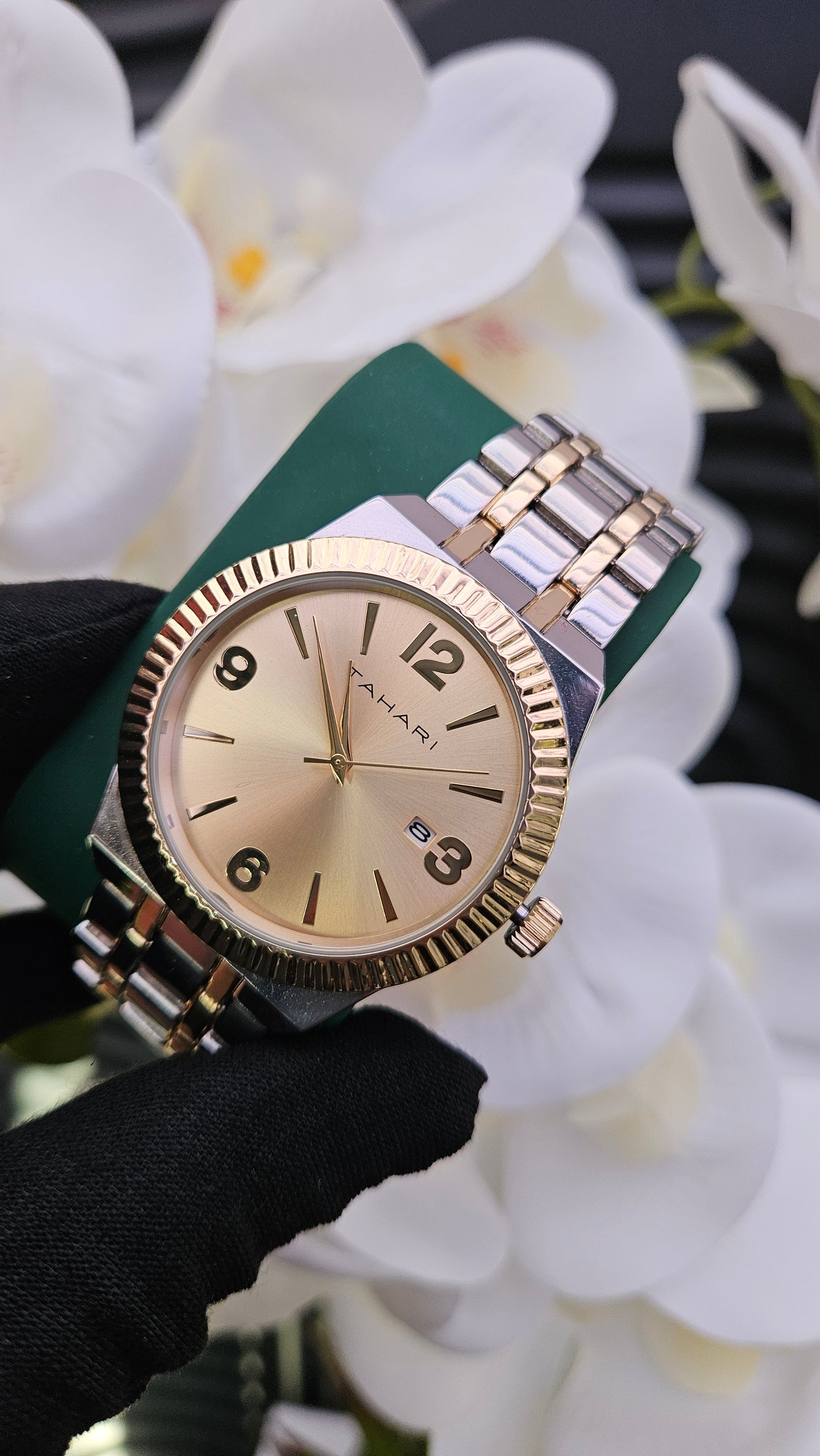 TAHARI Gold Dual Tone Bracelet Watch